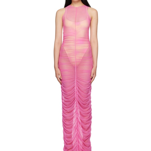 SSENSE Sheer pink dress BINYA - Picture 3 of 3